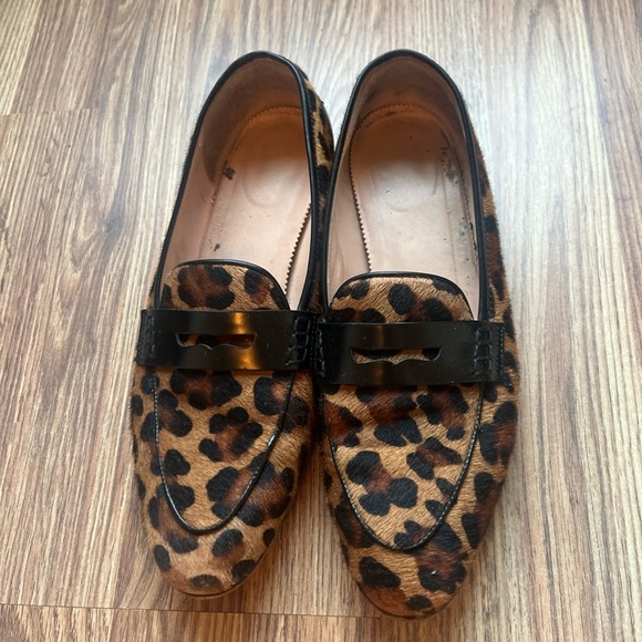 J.Crew leopard print “pony hair” loafers - Picture 1 of 7